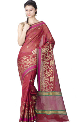 Chandrakala Printed Banarasi Silk Saree(Red)
