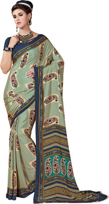 Sushma Printed Fashion Crepe Saree(Multicolor, Multicolour