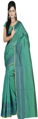 Ansu Fashion Solid Fashion Art Silk Saree(Green)