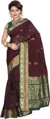 Indianhandloom Woven Coimbatore Silk Cotton Blend Saree(Maroon)