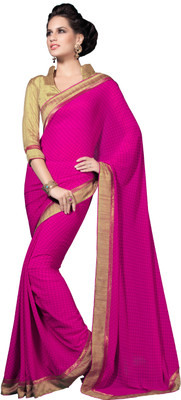 Manthan Printed Daily Wear Silk Saree(Pink)