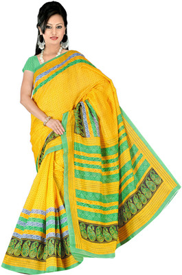 Parisha Embroidered Fashion Silk Saree(Yellow)