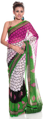 AVR FASHIONS Printed Daily Wear Jute Saree(Multicolor)