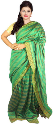 Javuli Woven Madurai Handloom Dupion Silk Saree(Green)