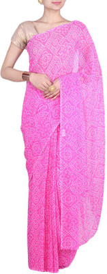 Aaradhya Fashion Self Design Bandhani Georgette Saree(Purple), Moff