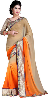 Khoobee Self Design, Embroidered Fashion Chiffon Saree(Beige, Orange), Beige and orange
Khoobee Self Design, Embroidered Fashion Chiffon Saree(Beige, Orange), Beige and orange