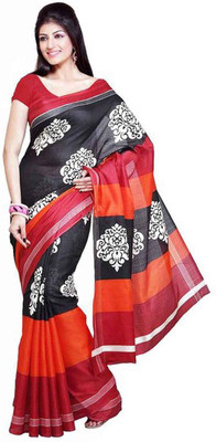Dancing Girl Printed Bollywood Art Silk Saree(Red)