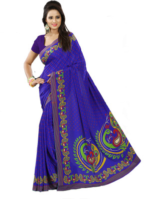 Gugaliya Printed Fashion Crepe Saree(Multicolor)