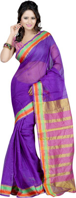 Sanju Sarees Printed Chettinadu Kota Saree(Purple)