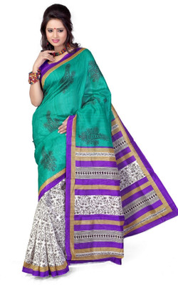 Cenizas Printed Fashion Cotton Saree(Multicolor), Purple