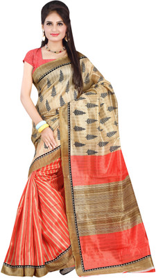 Sunaina Printed Fashion Art Silk Saree(Multicolor)