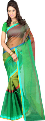 Ansu Fashion Solid Fashion Art Silk Saree(Green)