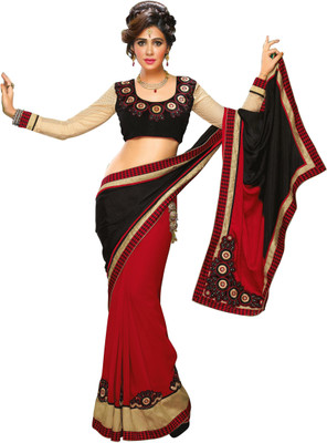 Khoobee Self Design, Embroidered, Embellished Fashion Georgette, Crepe, Jacquard Saree(Red, Black, Beige), Beige;black;red
Khoobee Self Design, Embroidered, Embellished Fashion Georgette, Crepe, Jacquard Saree(Red, Black, Beige), Beige;black;red