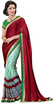 Manthan Printed Daily Wear Georgette Saree(Maroon)