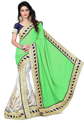 Khoobee Self Design, Embroidered, Embellished Fashion Net, Georgette Saree(Light Green, White)
Khoobee Self Design, Embroidered, Embellished Fashion Net, Georgette Saree(Light Green, White)