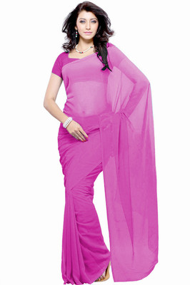 Khoobee Self Design Fashion Georgette Saree(Pink)