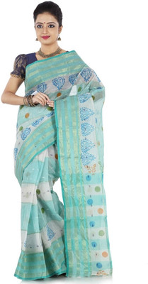 Hawai Self Design Tant Cotton Saree(Green)