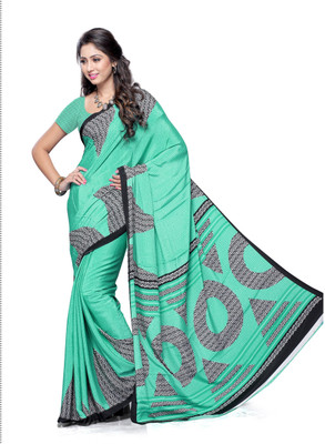 Hi-Choice Printed Fashion Crepe Saree(Light Green)