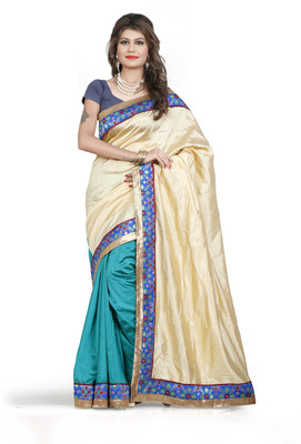 Weavedeal Embellished Banarasi Art Silk Saree(Beige)