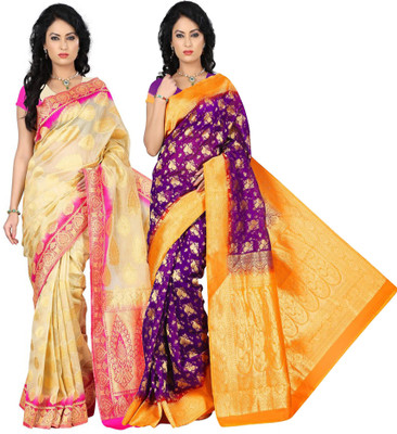 Weavedeal Embellished Kanjivaram Silk Cotton Blend Saree(Pack of 2, Multicolor)
Weavedeal Embellished Kanjivaram Silk Cotton Blend Saree(Pack of 2, Multicolor)