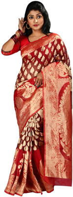 Hawai Printed Fashion Georgette Saree(Red)