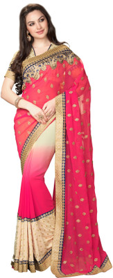 Jiya Self Design, Embroidered, Embellished Fashion Georgette, Chiffon Saree(Pink, Beige), Beige;pink
Jiya Self Design, Embroidered, Embellished Fashion Georgette, Chiffon Saree(Pink, Beige), Beige;pink