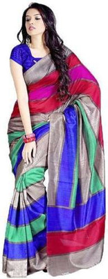 Ewows Printed Bhagalpuri Art Silk Saree(Multicolor)