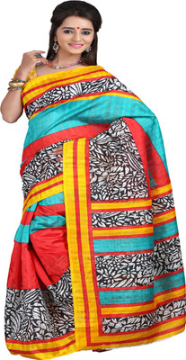 Ansu Fashion Printed Fashion Silk Saree(Green)