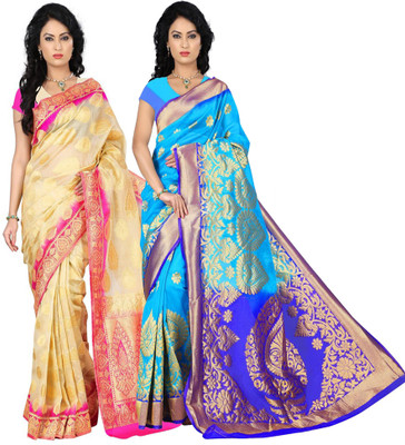 Weavedeal Embellished Kanjivaram Silk Cotton Blend Saree(Pack of 2, Multicolor)
Weavedeal Embellished Kanjivaram Silk Cotton Blend Saree(Pack of 2, Multicolor)