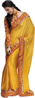 Indian Wear Online Printed Fashion Pure Chiffon Saree(Multicolor)