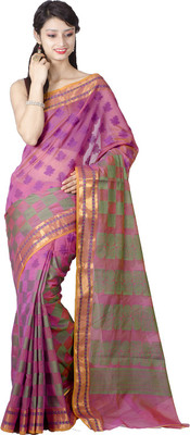 Chandrakala Printed Banarasi Cotton Saree(Pink)