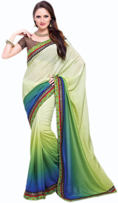 Vishal Solid Fashion Georgette Saree(Green), Green blue 
Vishal Solid Fashion Georgette Saree(Green), Green blue