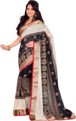 Sunaina Printed Fashion Raw Silk Saree(Multicolor)