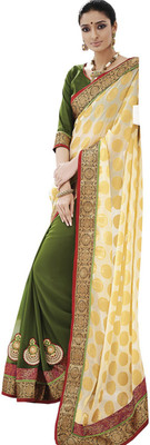 Desi Butik Self Design Fashion Jacquard Saree(Multicolor)