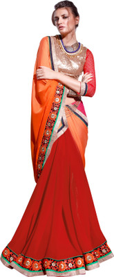 Khushali Self Design, Embroidered, Embellished Fashion Georgette Saree(Orange, Red, Beige, Beige;orange;red
Khushali Self Design, Embroidered, Embellished Fashion Georgette Saree(Orange, Red, Beige, Beige;orange;red