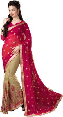 Khoobee Self Design, Embroidered, Embellished Fashion Georgette, Chiffon Saree(Pink, Beige), Beige;pink
Khoobee Self Design, Embroidered, Embellished Fashion Georgette, Chiffon Saree(Pink, Beige), Beige;pink