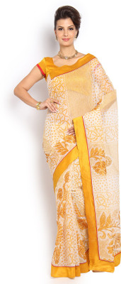 Soch Embroidered Fashion Cotton Saree(White), Off white