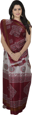 Lovelylook Printed Daily Wear Silk Saree(Maroon, White)