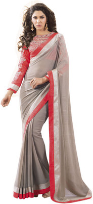 Vishal Self Design Bollywood Georgette Saree(Beige)