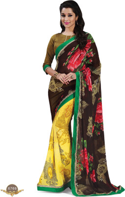 Ridham Sarees Printed Daily Wear Chiffon Saree(Multicolor)