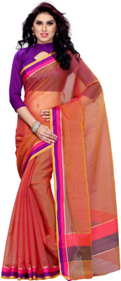 Mimosa Woven Kanjivaram Cotton Saree(Orange, Mustard