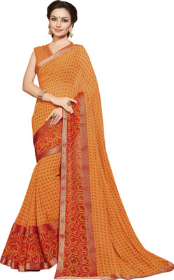 Vishal Self Design Bollywood Georgette Saree(Orange)