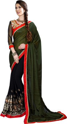 Jiya Self Design, Embroidered Fashion Georgette, Chiffon Saree(Green, Black), Black;green
Jiya Self Design, Embroidered Fashion Georgette, Chiffon Saree(Green, Black), Black;green