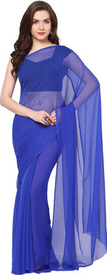 Aksara Self Design Daily Wear Chiffon Saree(Blue)