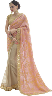 Khushali Self Design, Embroidered Fashion Lycra, Net Saree(Pink, Beige), Beige;pink
Khushali Self Design, Embroidered Fashion Lycra, Net Saree(Pink, Beige), Beige;pink