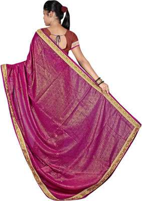 Party Wear Dresses Embroidered Fashion Georgette Saree(Maroon)