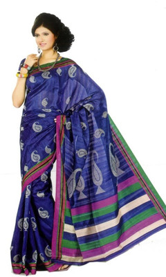 Sunaina Printed Fashion Silk Saree(Blue