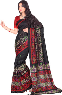 Sunaina Printed Fashion Art Silk Saree(Multicolor)