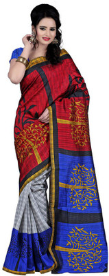 Indrani Striped Fashion Silk Saree(Multicolor), Blue