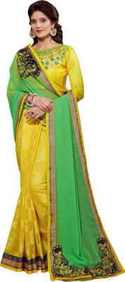 Khoobee Self Design, Embroidered Fashion Jacquard, Georgette Saree(Light Green, Yellow)
Khoobee Self Design, Embroidered Fashion Jacquard, Georgette Saree(Light Green, Yellow)